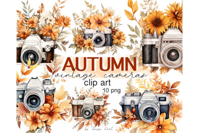 Watercolor Vintage Camera with Flowers PNG, Floral Camera