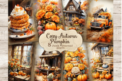 Cozy Autumn Junk Journal Paper | Pumpkin Printable Paper