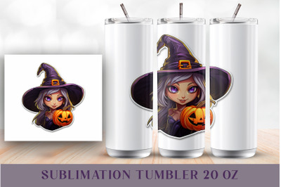 Witch tumbler sublimation PNG Halloween tumbler