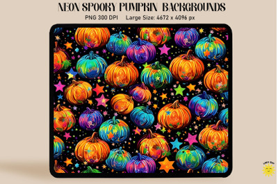 Vibrant Colors Spooky Halloween Pumpkins