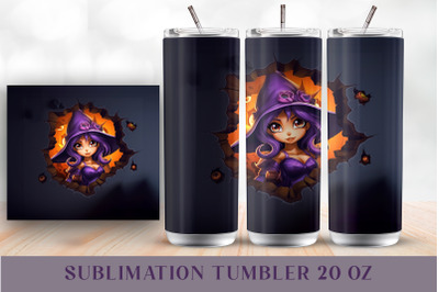 Witch tumbler sublimation PNG Halloween tumbler