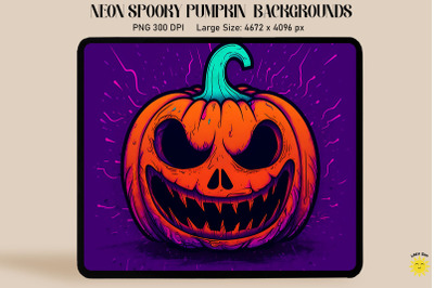 Neon Color Spooky Jack-O&#039;-Lantern