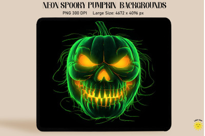 Neon Green Glowing Jack-O&#039;-Lantern