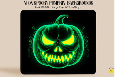 Neon Green Glowing Jack-O&#039;-Lantern