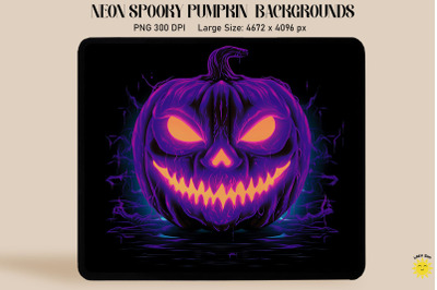 Neon Purple Spooky Jack-O&#039;-Lantern