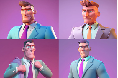 3D Cartoon Character of a Businessman