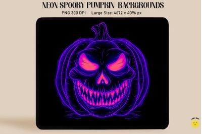 Neon Purple Spooky Jack-O&#039;-Lantern