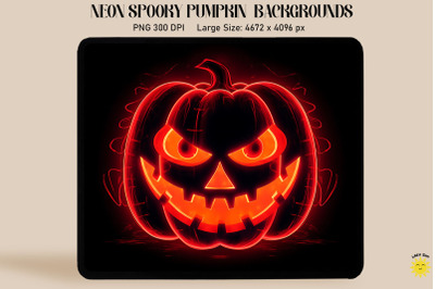 Neon Red Spooky Jack-O&#039;-Lantern