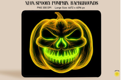 Neon Yellow Spooky Jack-O&#039;-Lantern