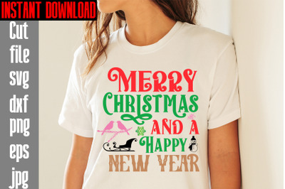 Merry Christmas And A Happy New Year SVG cut file&2C;Mega Retro Christmas