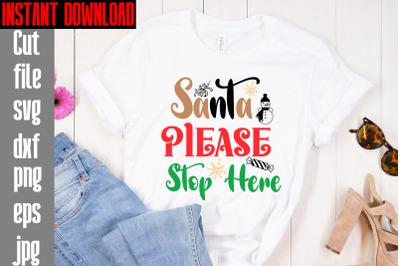 Santa Please Stop Here SVG cut file&2C;Mega Retro Christmas Svg Bundle&2C; R