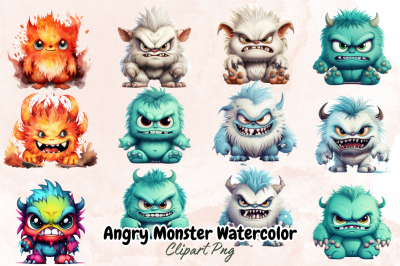 Angry Monster Watercolor Sublimation