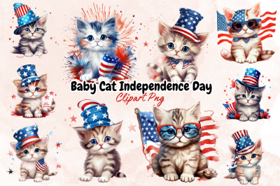 Baby Cat Independence Day Sublimation