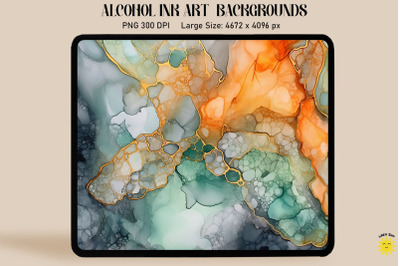 Orange, Red And White Alcohol Ink Art