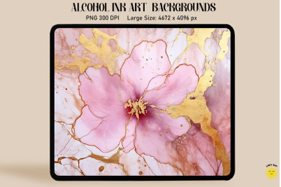 Pink, Brown And White Alcohol Ink Art