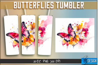 Butterflies Tumblers Bundle Wrap 20 oz v.1