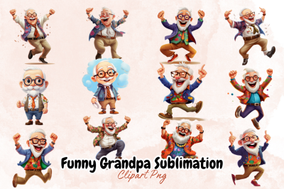 Funny Grandpa Sublimation Clipart