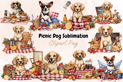 Picnic Dog Sublimation Clipart