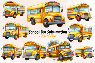 School Bus Sublimation Clipart