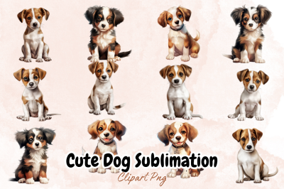 Cute Dog Sublimation Clipart Bundle