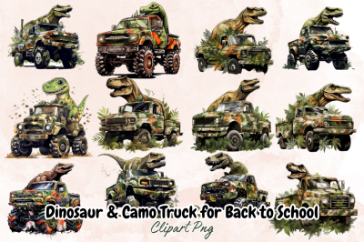 Dinosaur &amp;amp; Camo Truck for Back to School