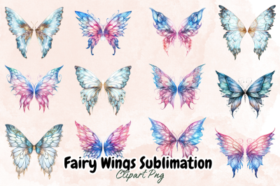 Fairy Wings Sublimation Clipart Bundle