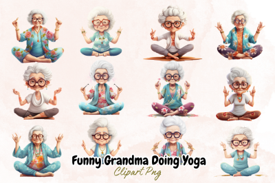 Funny Grandma Doing Yoga Sublimation