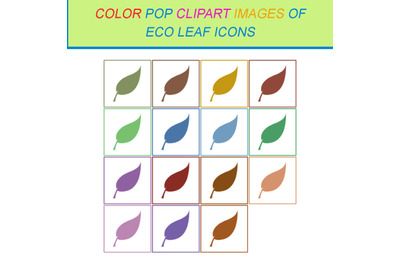15 COLOR POP CLIPART IMAGES OF ECO LEAF ICONS