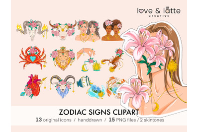 Zodiac clipart Horoscope Astrology clipart Zodiac signs