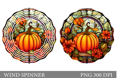 Fall Pumpkin Wind Spinner. Stained Glass Pumpkin Spinner