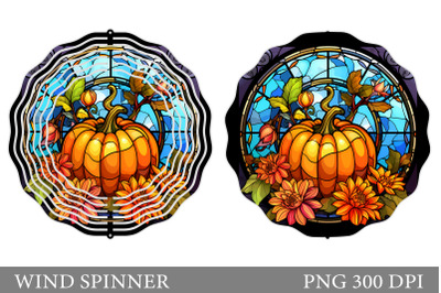 Stained Glass Pumpkin Wind Spinner. Fall Pumpkin Spinner