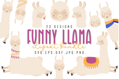 Funny Llama Illustration Bundle