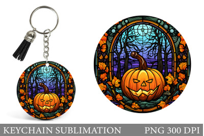 Halloween Pumpkin Keychain. Scary Pumpkin Keychain Design