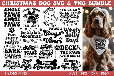 Christmas Dog SVG Bundle PNG Sublimation