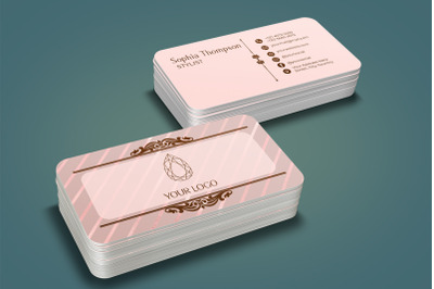 Rose Gold Business Card Design Template&nbsp;