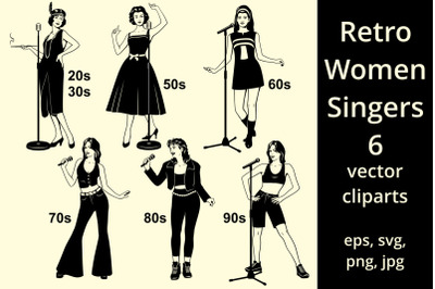 Retro Women Singers Cliparts
