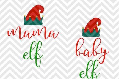 Mama Elf Baby Elf Christmas SVG and DXF Cut File • Png • Download File • Cricut • Silhouette