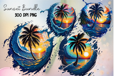 Sunset png clipart | Summer beach sunset png sublimation
