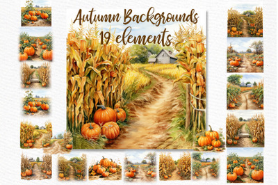 Autumn Landscapes clipart Fall Backgrounds Pumpkin patch Png
