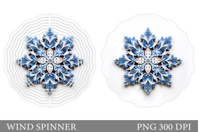 Snowflake Wind Spinner. 3D Snowflake Spinner Sublimation