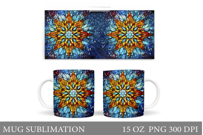 Stained Glass Snowflake Mug Wrap. Snowflakes Mug Design