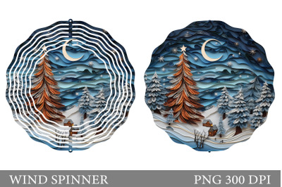 Winter Christmas Tree Quilling Spinner Sublimation