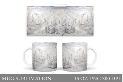 Winter Mug Design. Christmas Tree Mug Sublimation