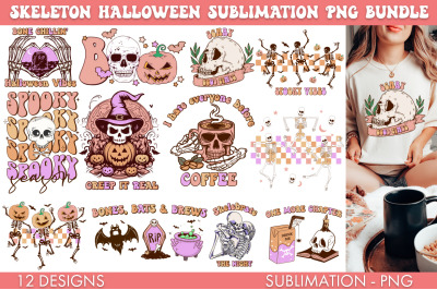 Skeleton Halloween Sublimation PNG Bundle
