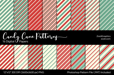 Candy Cane Digital Papers