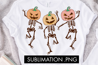 Dancing Pumpkin Skeletons PNG Sublimation