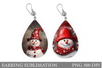 Snowman Teardrop Earring. Snowman Earring Design