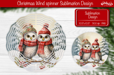 Christmas wind spinner Sublimation Christmas Owl sublimation wind spin