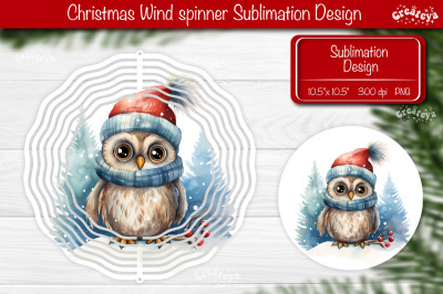 Christmas wind spinner Sublimation Christmas Owl sublimation wind spin