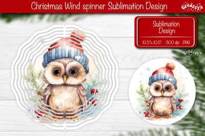 Christmas wind spinner Sublimation Christmas Owl sublimation wind spin